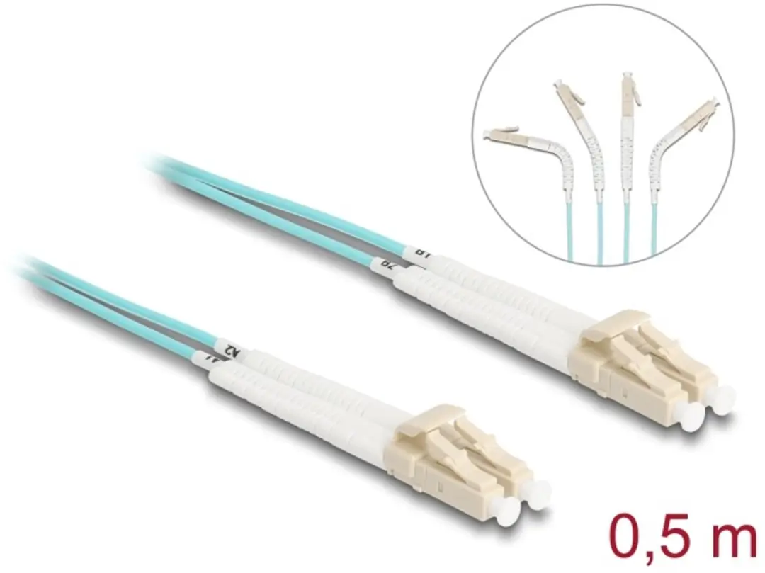 Delock LC Duplex OM3 Glasvezelkabel 0.5m