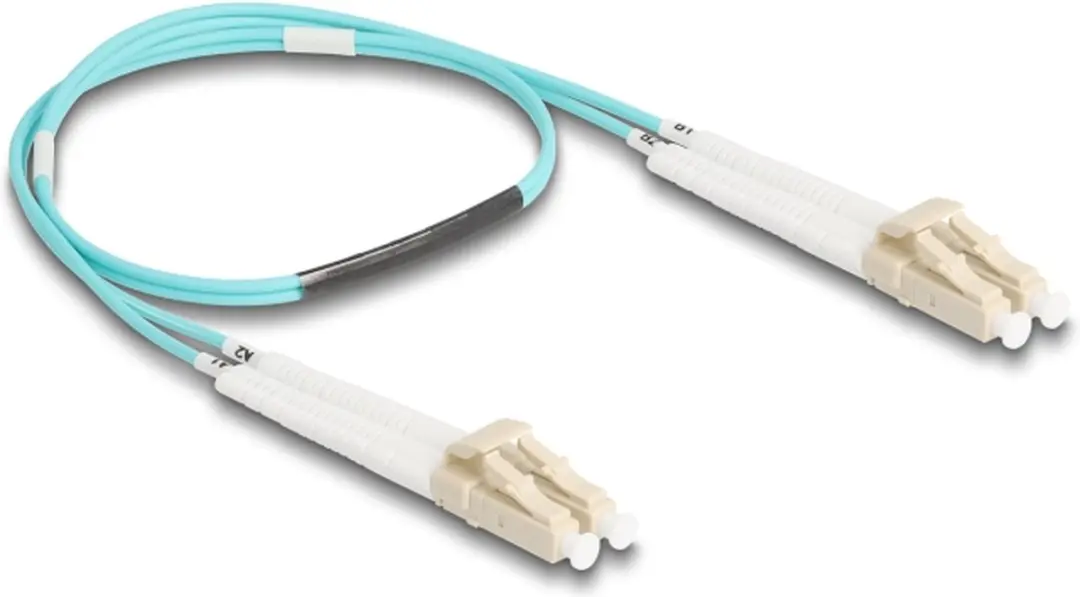 Delock LC Duplex OM3 Glasvezelkabel 0.5m - Aqua