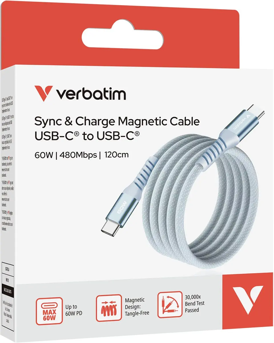 Verbatim USB-C Kabel 1,2m 60W PD - Transparant