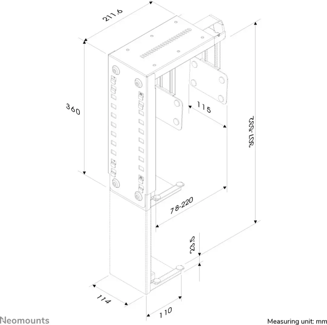 Neomounts CPU-D100BLACK PC Steun - Zwart