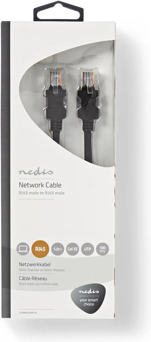 Nedis CAT5e Kabel 1m Antraciet - U/UTP RJ45 Male