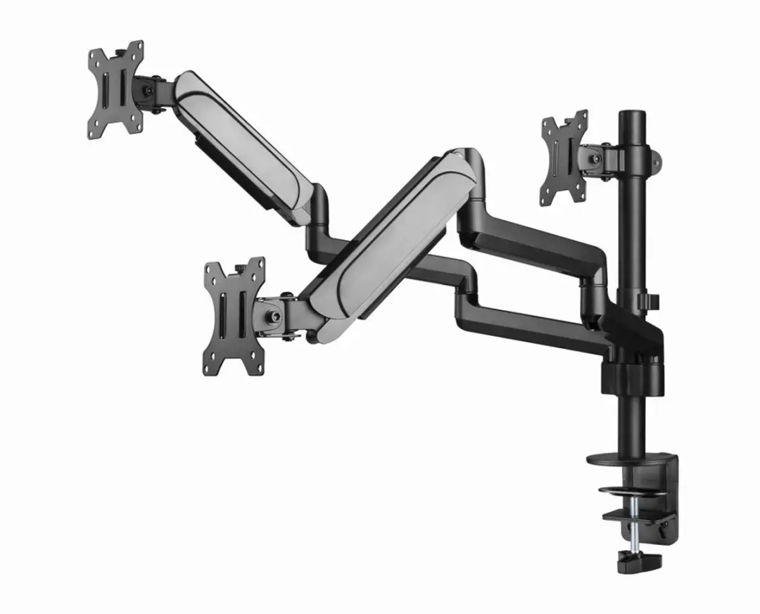 Gembird MA-DA3-01 Monitorarm – 3× 17–27 inch – Zwart - afbeelding 6 van 6