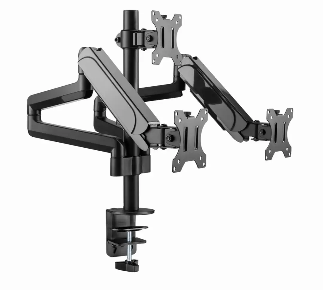 Gembird MA-DA3-01 Triple Monitor Bureaubeugel - 3x tot 27" - Zwart