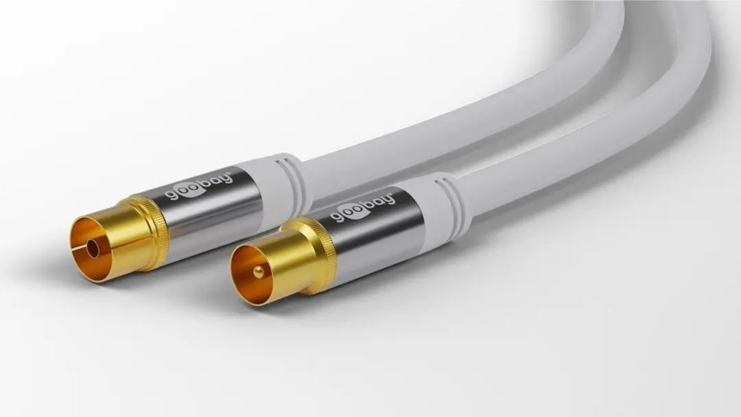 Goobay IEC Coaxkabel 10m - Verguld - Wit