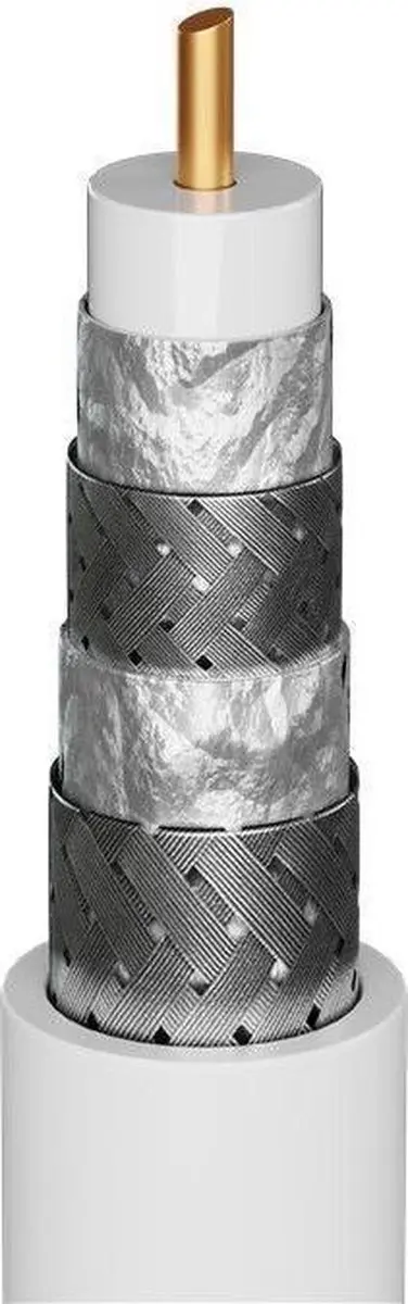 Goobay IEC Coaxkabel 10m - Verguld - Wit