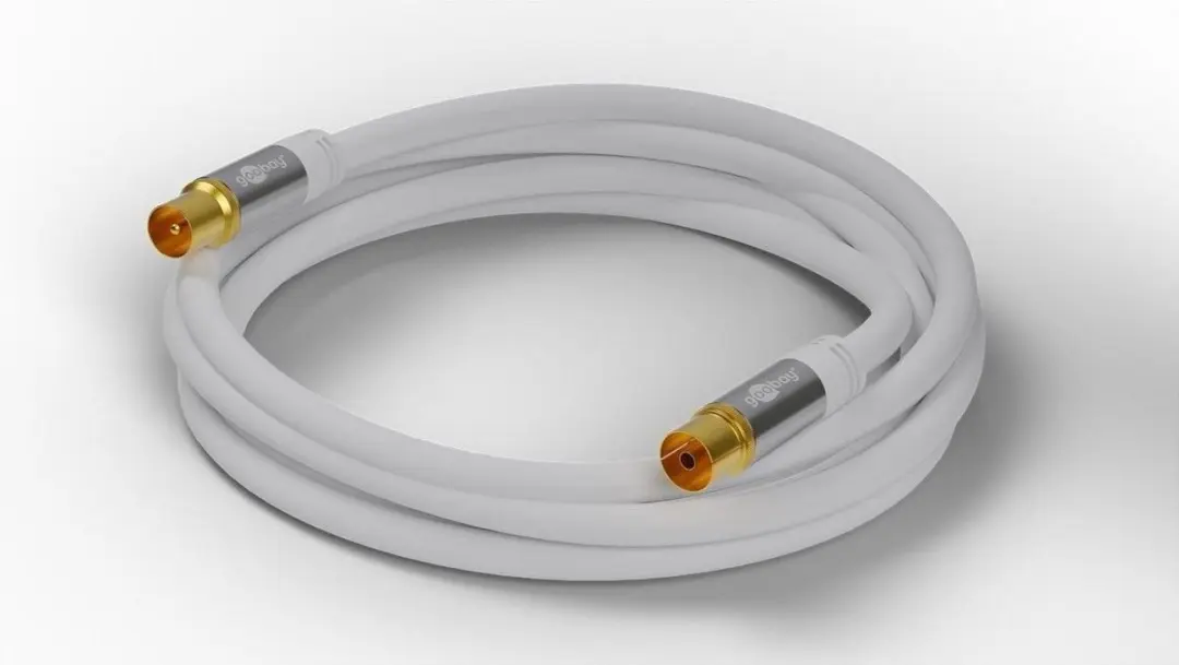 Goobay IEC Coaxkabel 10m - Verguld - Wit