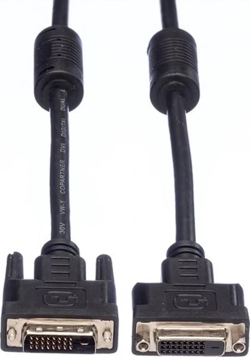 Value DVI Verlengkabel M-F Dual Link 3m - Zwart