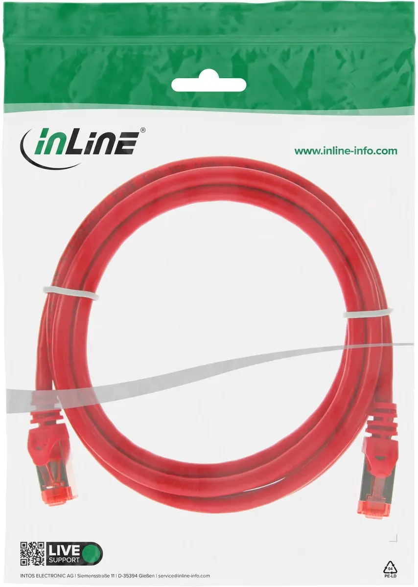 InLine Patchkabel S/FTP Cat.6 250MHz 3m - Rood