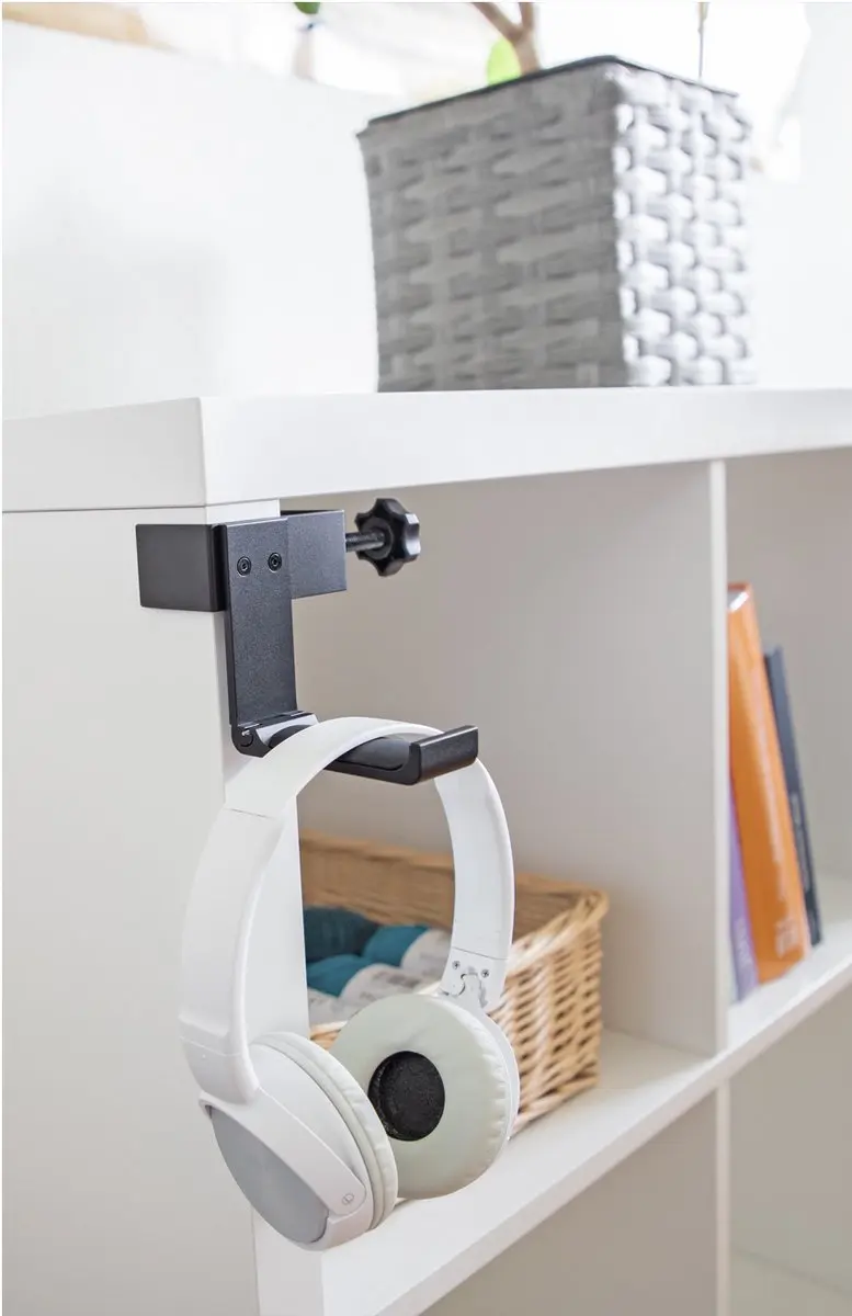 Delock Headphonehouder voor bureau - Aluminium - Zwart - afbeelding 6 van 6