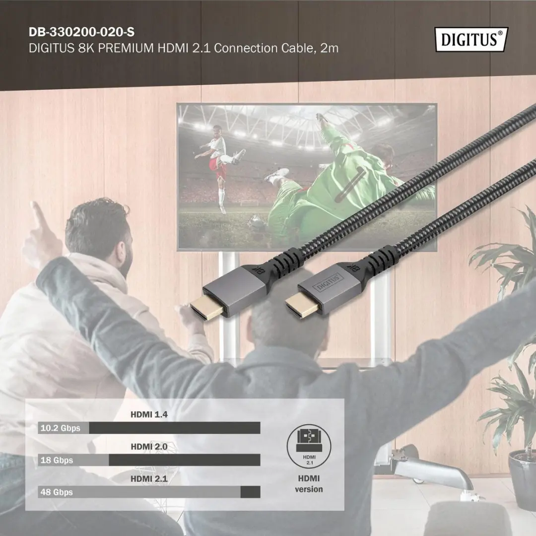 Digitus HDMI-Kabel 2.1 8K60Hz 2m - Zwart