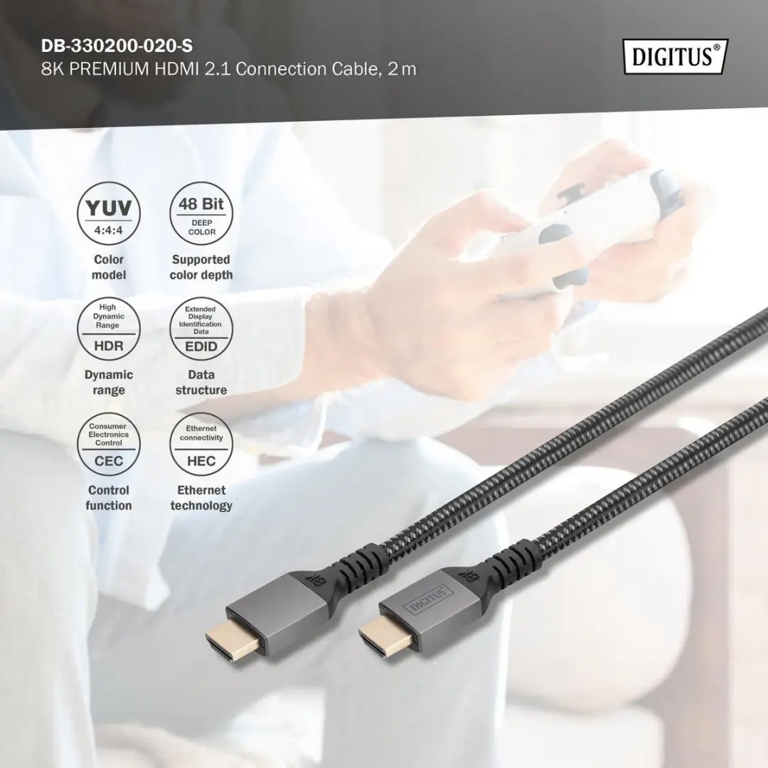 Digitus HDMI-Kabel 2.1 8K60Hz 2m - Zwart