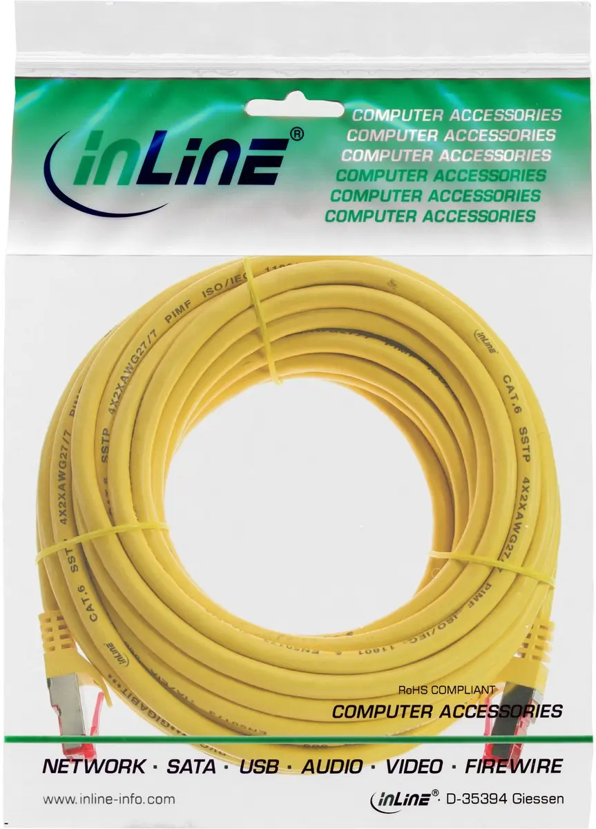 InLine Patchkabel S/FTP Cat.6 20m - Geel