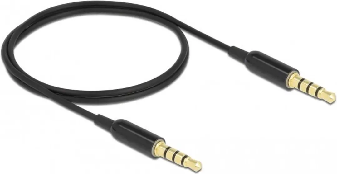 Delock Stereo Jackkabel 3.5mm 4-pin M/M - 0.5m - Zwart
