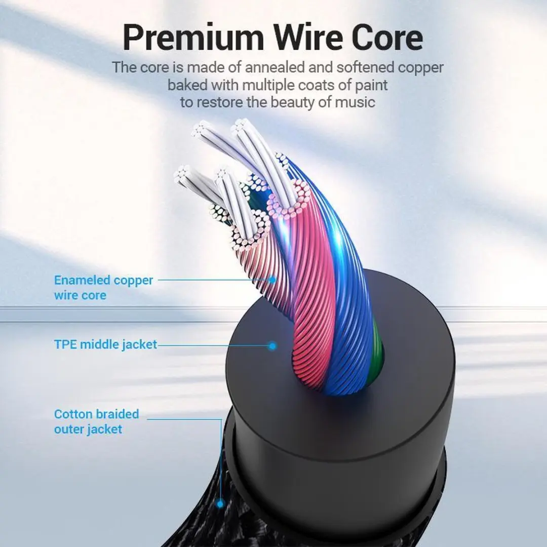 Vention Audio Aux Kabel TRRS 3.5mm - 0.5m - Zwart