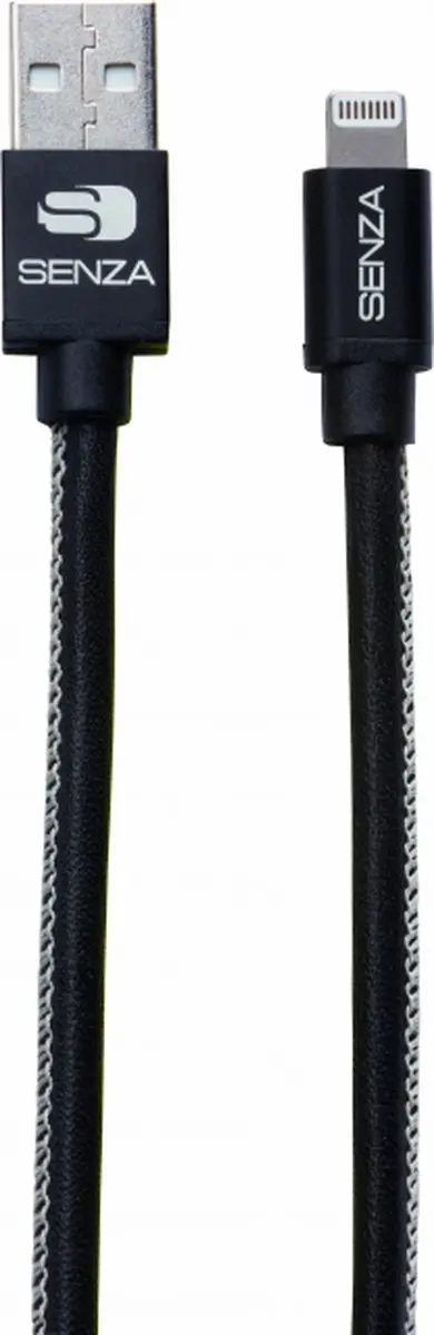 SENZA Premium Leren Apple Lightning Kabel 1.5m - Zwart