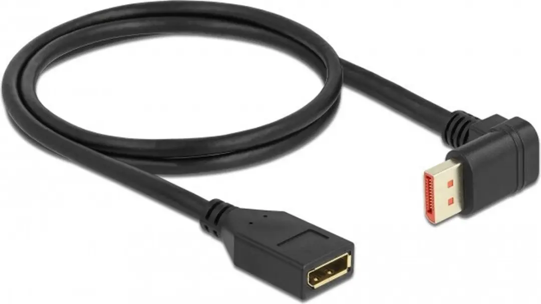 Delock DisplayPort Kabel 8K 60Hz 1m - 90° Hoek - Zwart