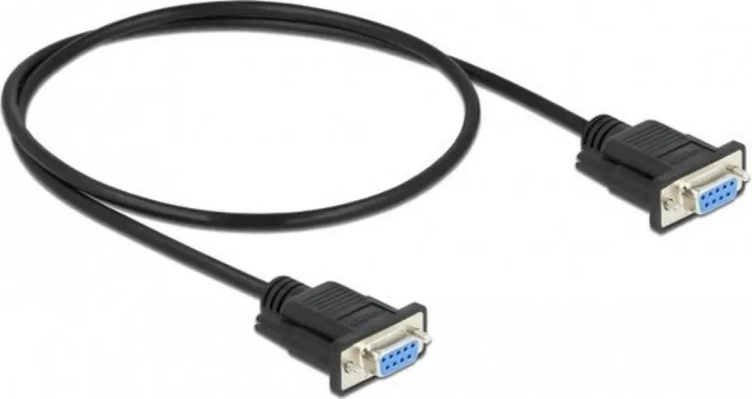 Delock RS-232 D-Sub9 Null Modem Kabel - 0.5m - Zwart