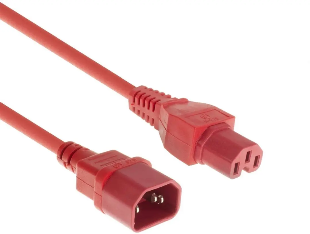 ACT AK5390 Netsnoer C14-C15 Rood 1,5m