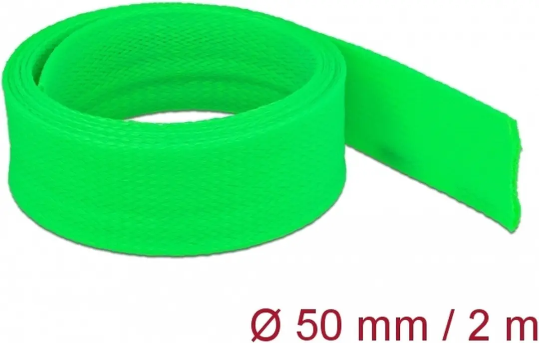 Delock Polyester Kabelsleeve 50mm - Groen - 2m
