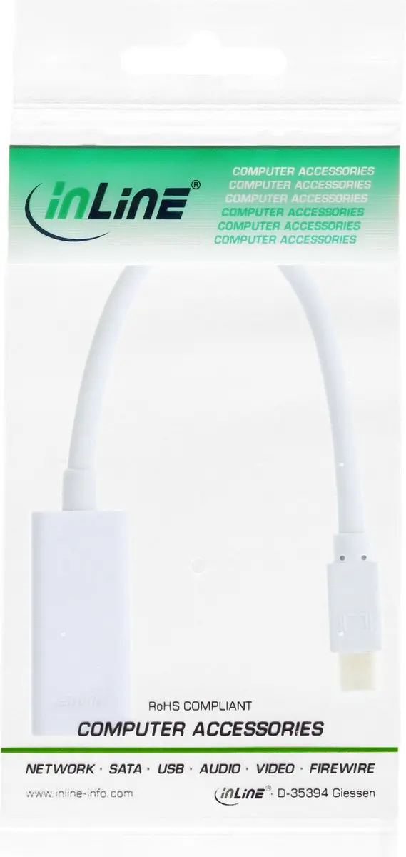 InLine Premium Mini DisplayPort 1.2a naar HDMI 2.0 Adapter 4K60 - Wit