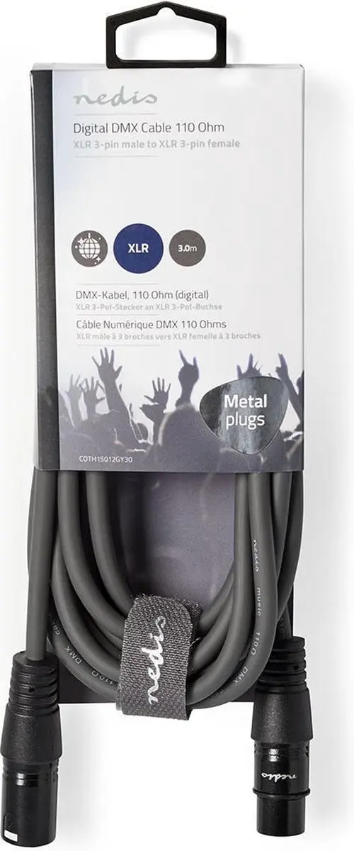 Nedis DMX-Adapterkabel XLR 3-Pins - 3m - Donkergrijs