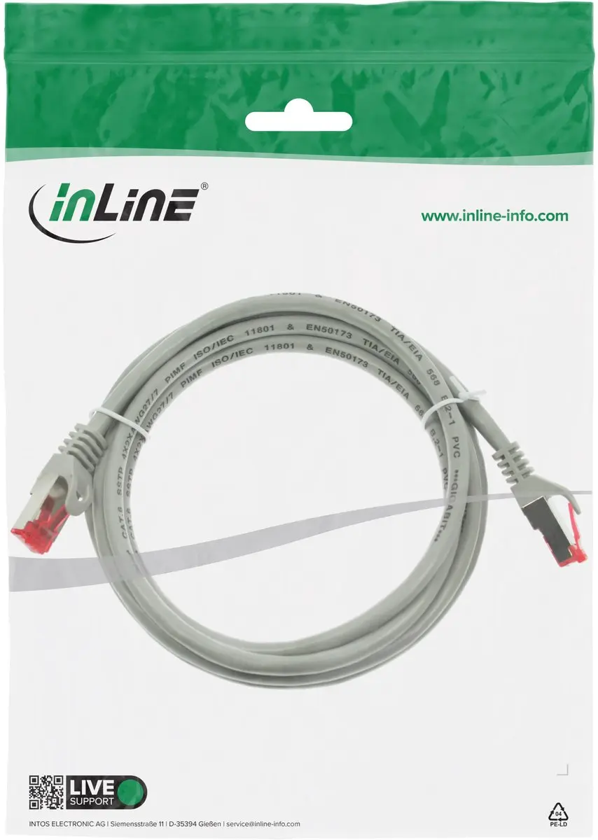 InLine Patchkabel S/FTP Cat.6 1,5m - Grijs
