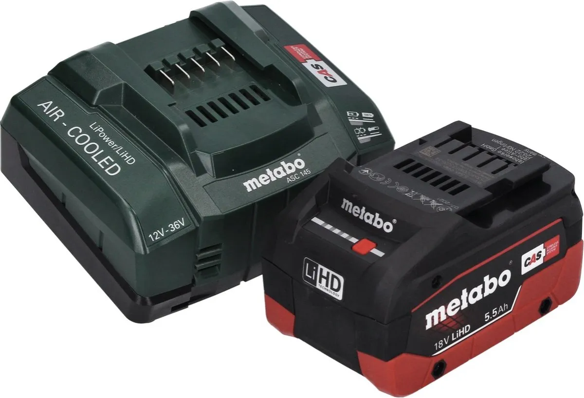 Metabo W 18 L BL 9-125 Accu-Haakse Slijper 125mm - 18V - Metaal