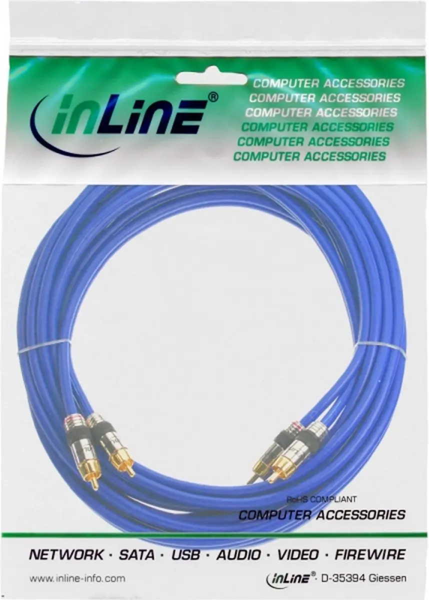 InLine Tulp Audiokabel 7m - Blauw - afbeelding 6 van 6