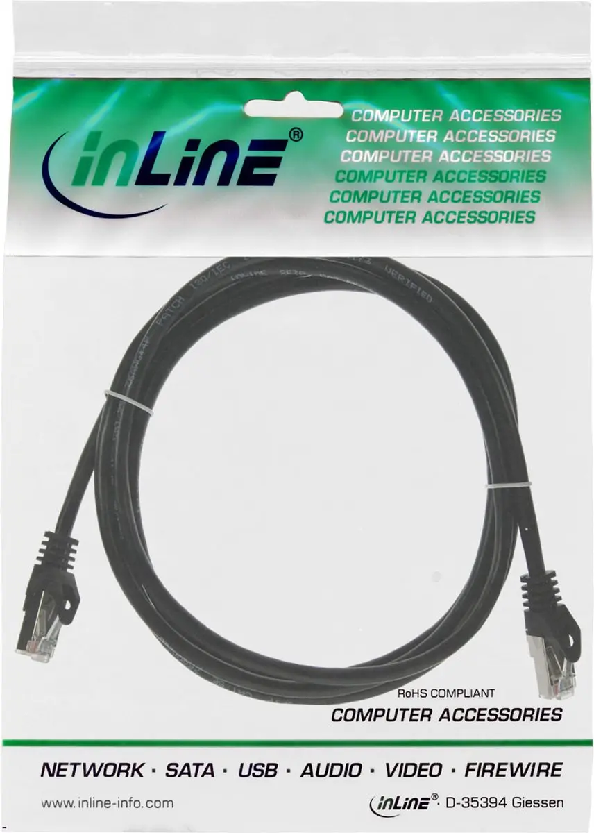 InLine Patchkabel F/UTP Cat.5e 2m - Zwart