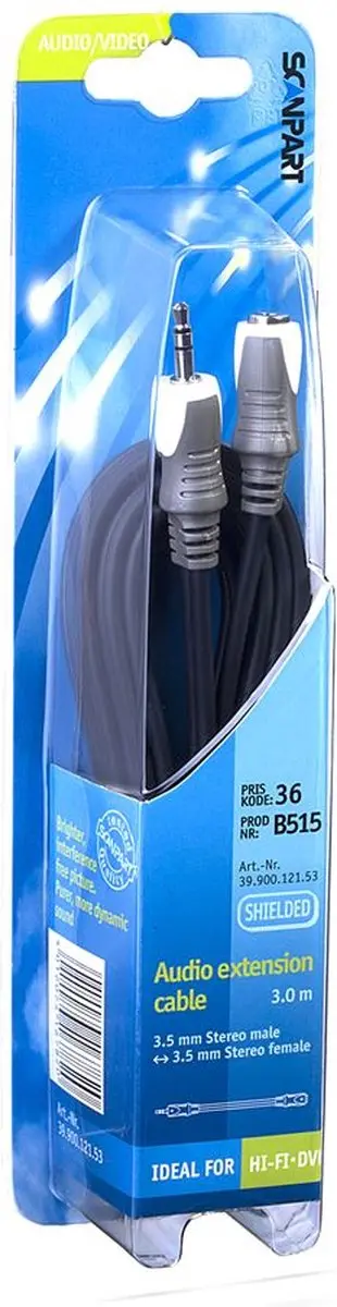 Scanpart Bandridge Aux Kabel 3m - Zwart