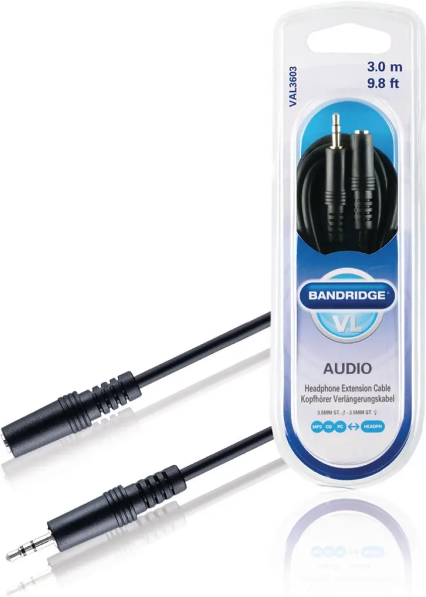 Scanpart Bandridge Aux Kabel 3m - Zwart