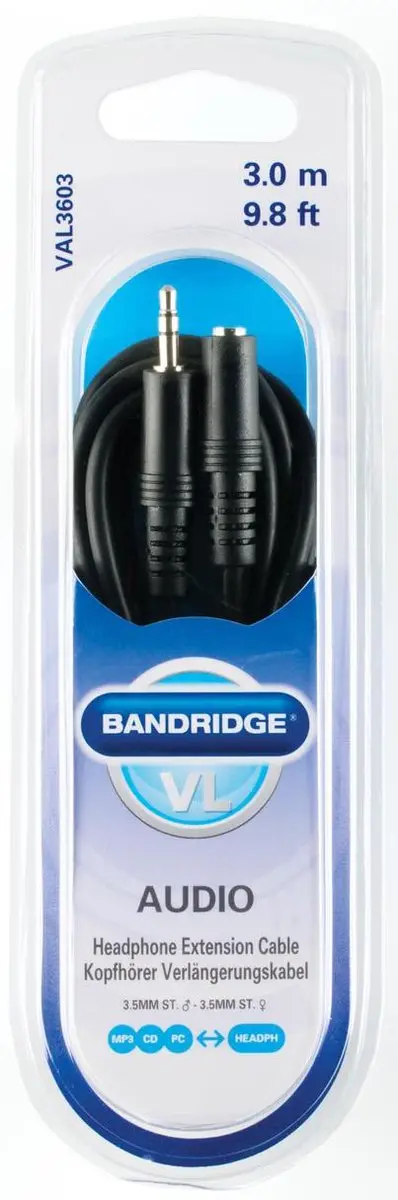 Scanpart Bandridge Aux Kabel 3m - Zwart
