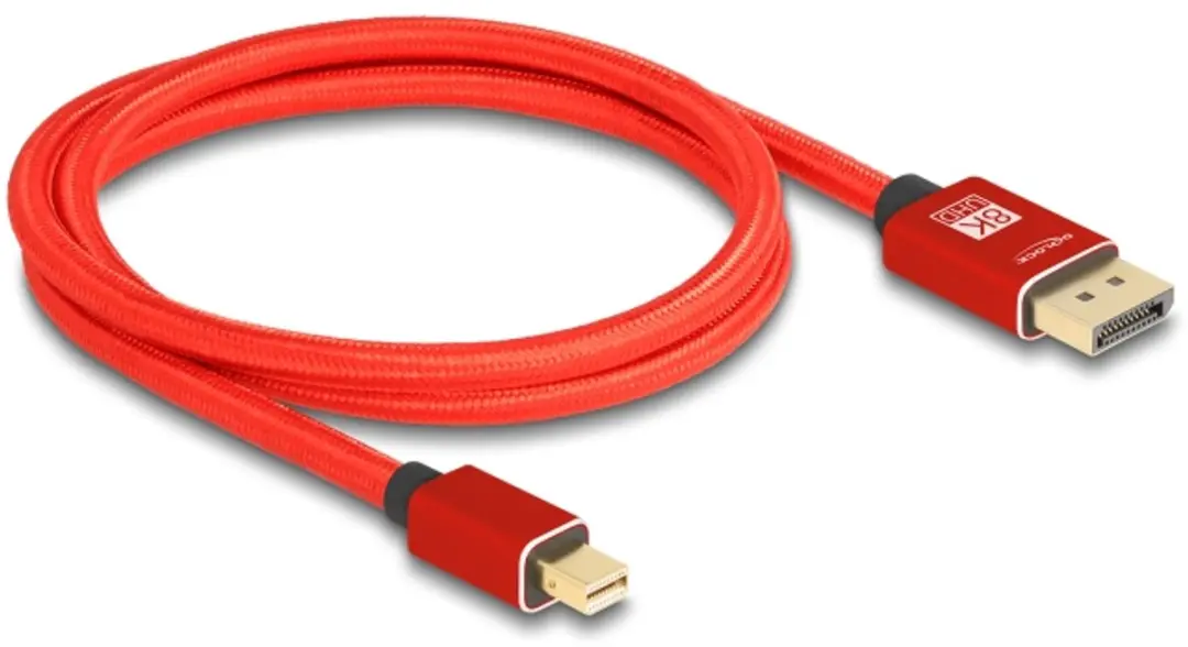 Delock Mini DisplayPort naar DisplayPort Kabel 8K 60Hz 1m - Rood