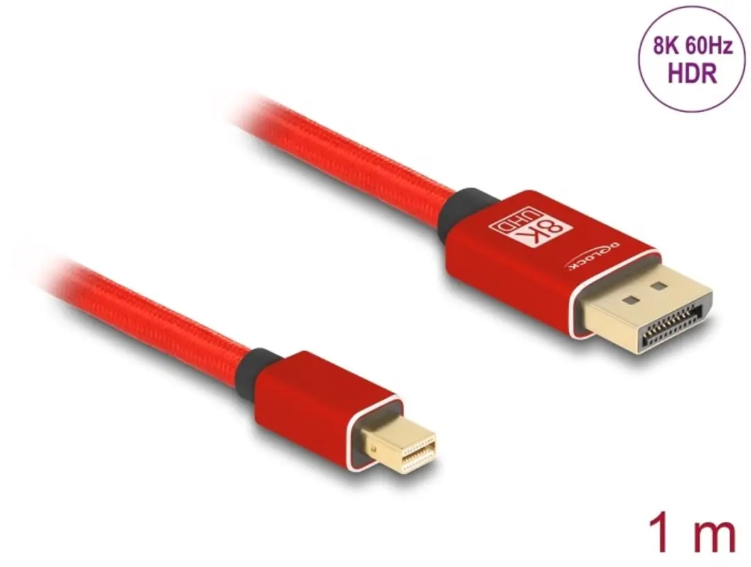Delock Mini DisplayPort naar DisplayPort Kabel 8K 60Hz 1m