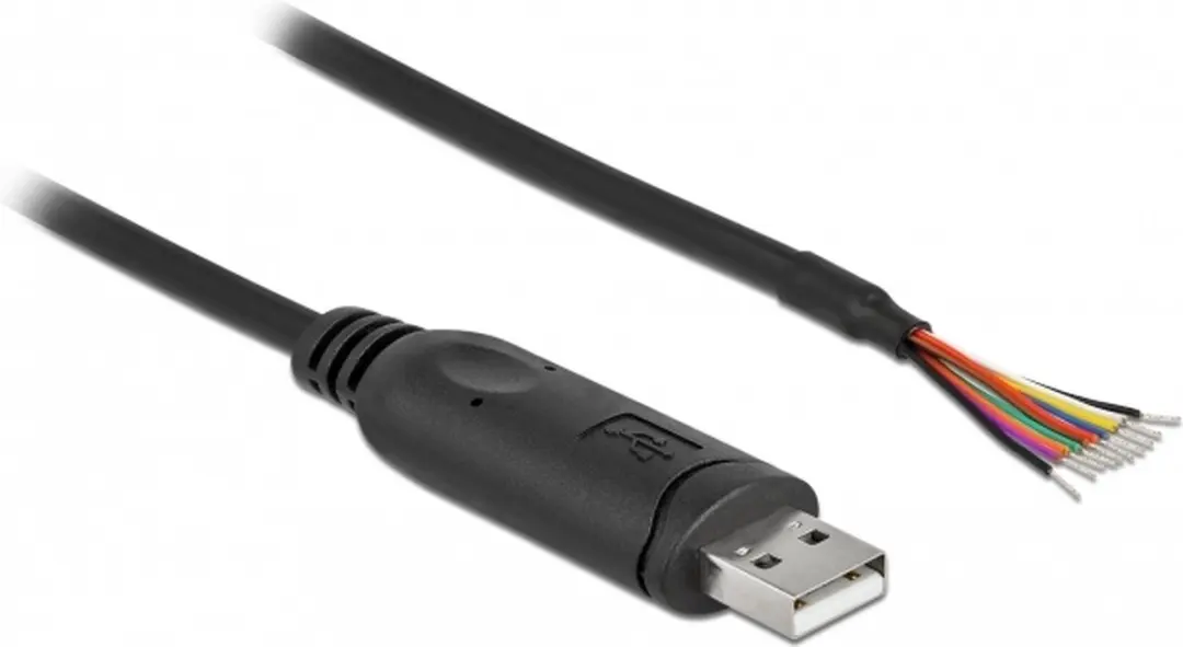 Delock USB 2.0 naar RS-232 Adapterkabel 0.5m - Zwart