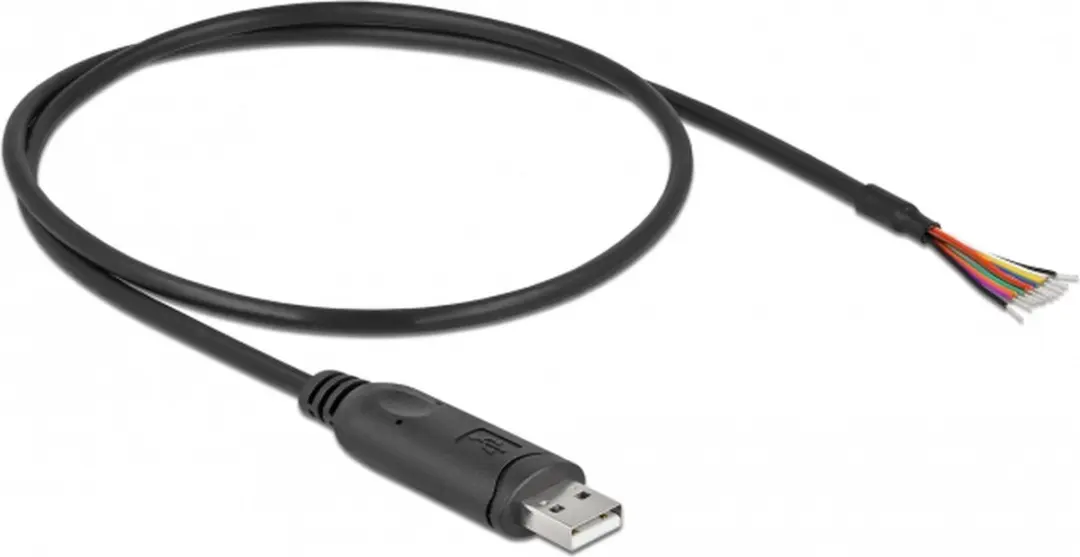 Delock USB 2.0 naar RS-232 Adapterkabel 0.5m - Zwart