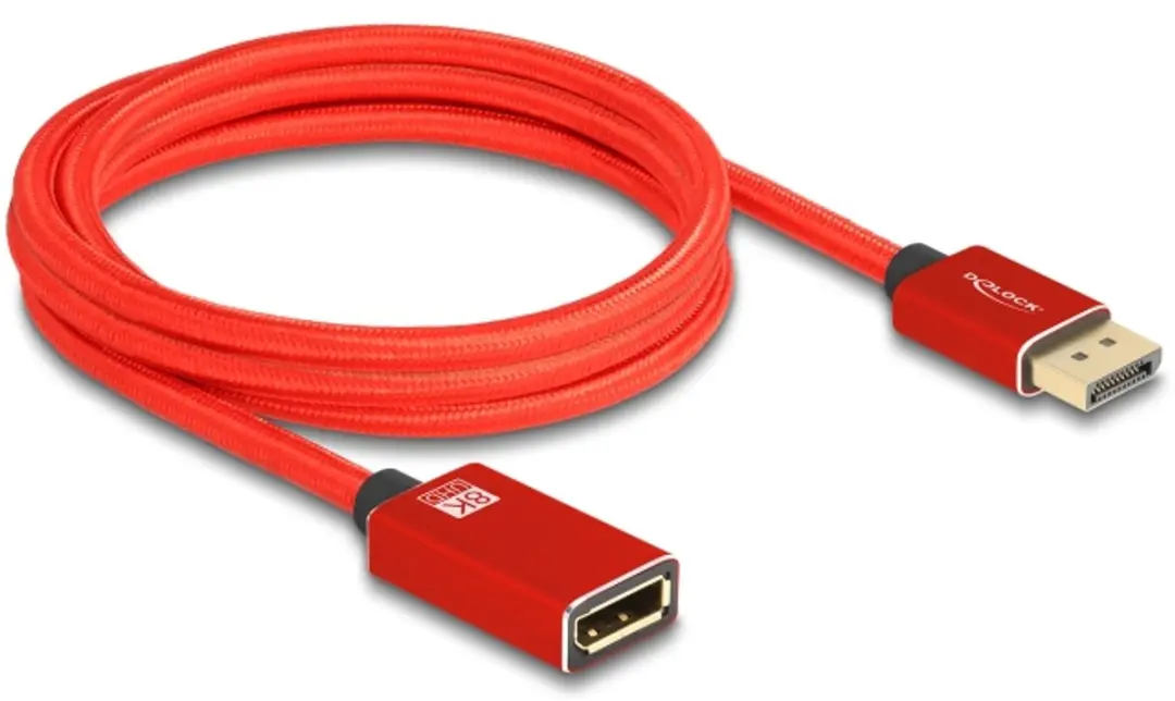 Delock DisplayPort Kabel 8K 60Hz 2m - Rood