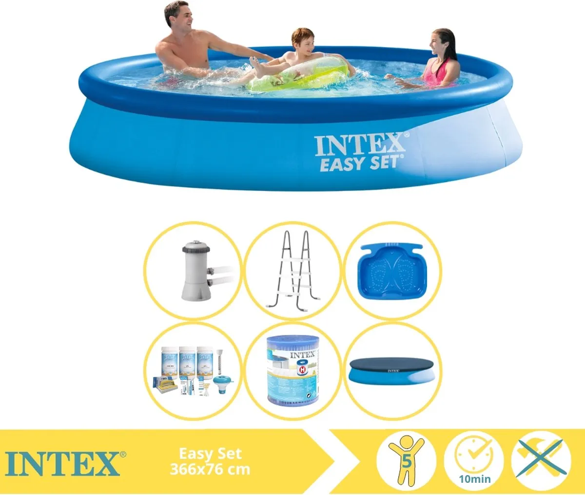 Intex Easy Set 28132GN Opblaaszwembad 366x76cm