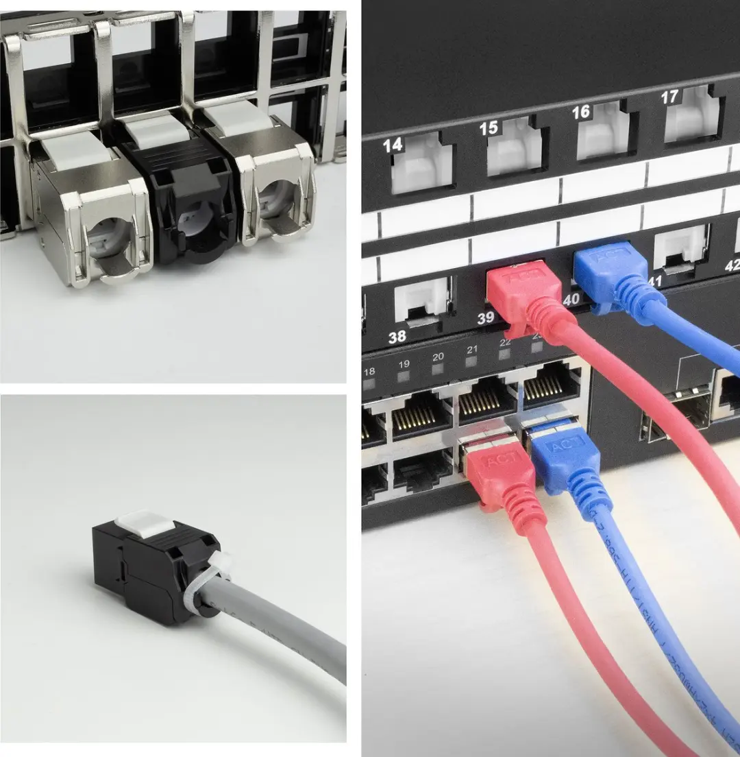 ACT Keystone Jack RJ45 CAT6 TD6024 - Zwart