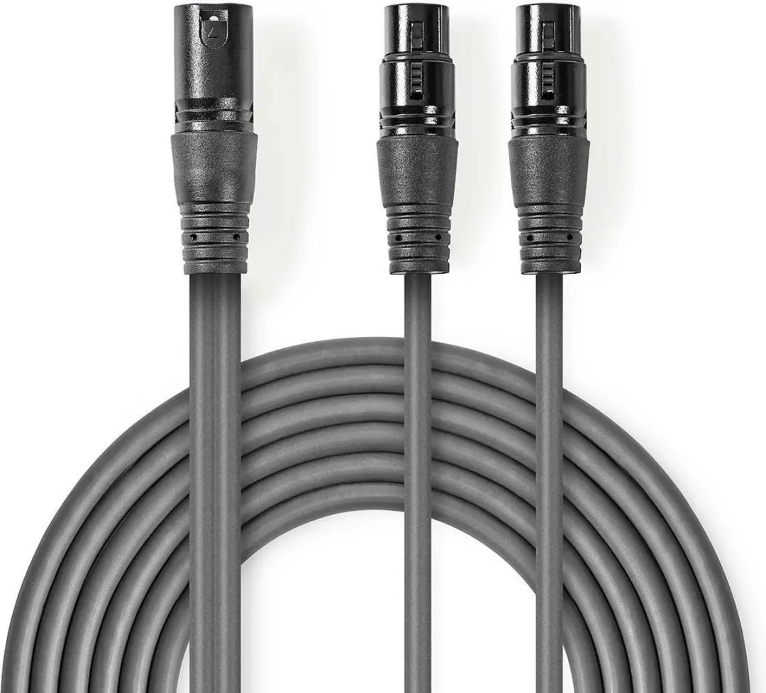 Nedis XLR Audiokabel 1.5m - 2x XLR Female - Donkergrijs
