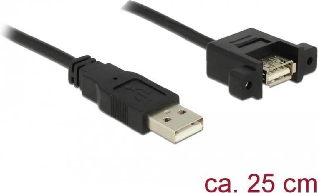 Delock USB 2.0 Type-A Kabel 0,25m - Zwart