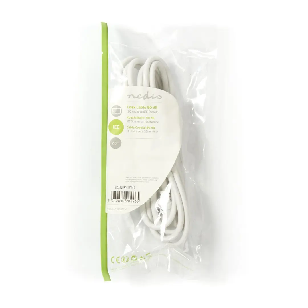 Nedis CSGP40100WT20 Coaxkabel 2,0M - Wit