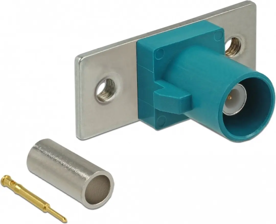 Delock FAKRA Z-plug met veerpinnen - 2 voorgeponste gaten