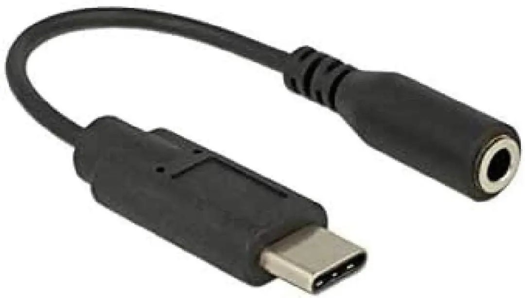 Delock USB-C naar 3,5mm Jack Audio Adapter - Actief - 0,15m - Zwart