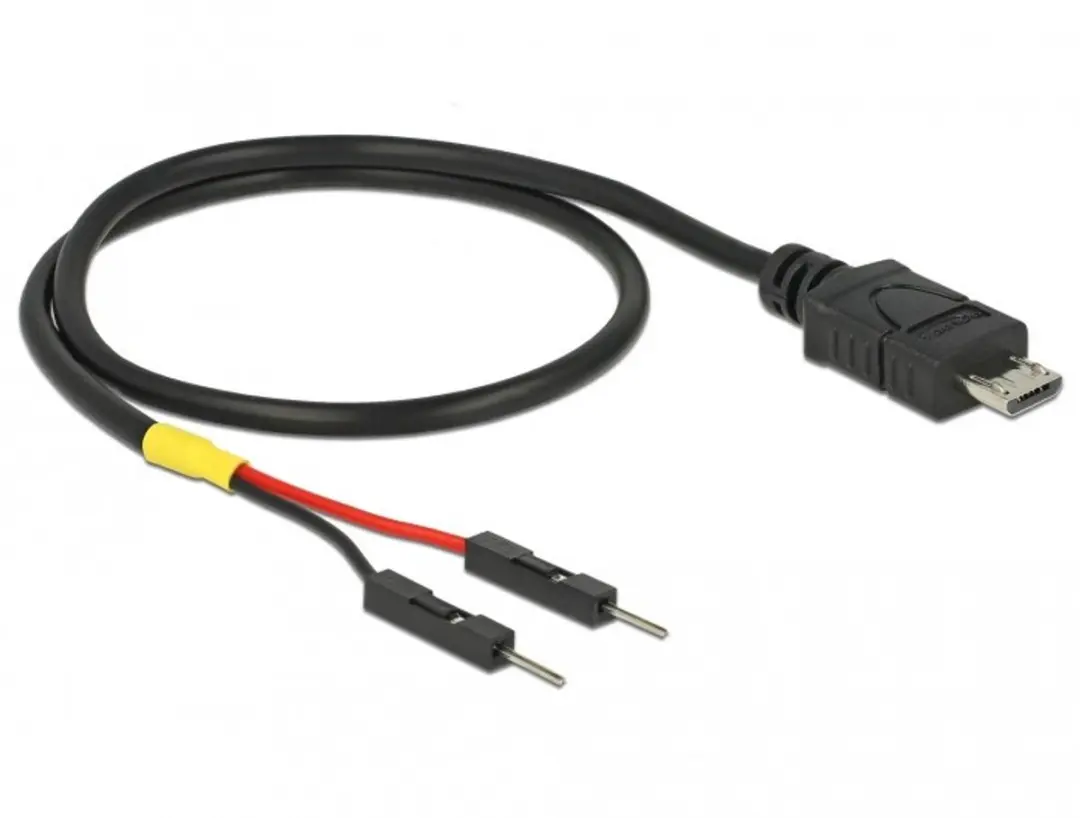 Delock USB Micro-B naar 2x Pin Header Kabel 30cm - Zwart