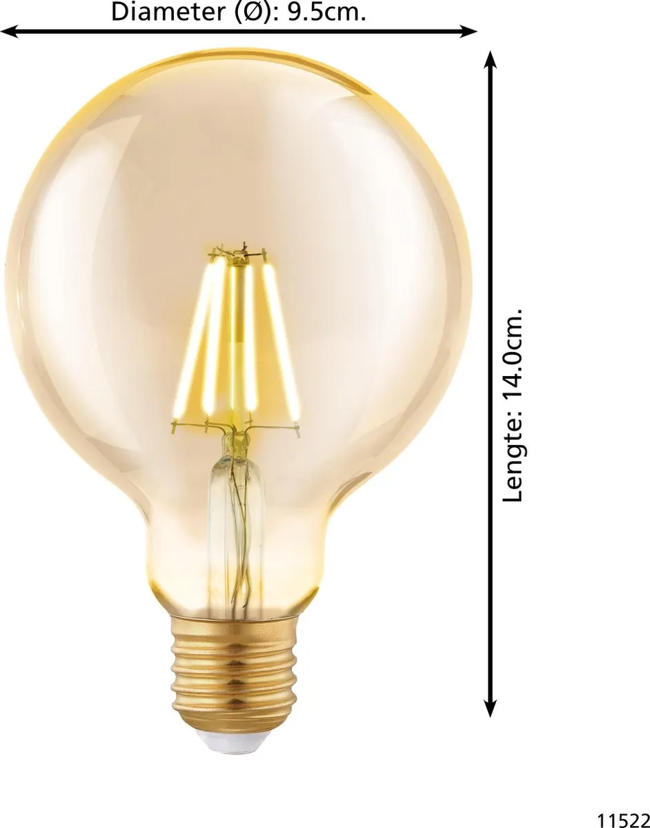 Eglo Vintage LED Kooldraadlamp Ø9,5cm E27 - Amber