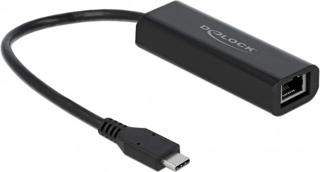 Delock USB-C naar 2.5Gbps LAN Adapter - Zwart