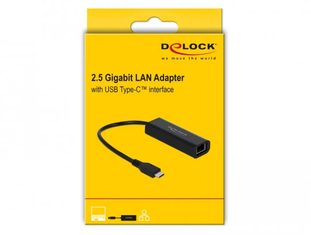 Delock USB-C naar 2.5Gbps LAN Adapter - Zwart