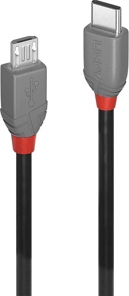 Lindy USB 2.0 USB-C naar USB-micro-B Kabel 0.5m