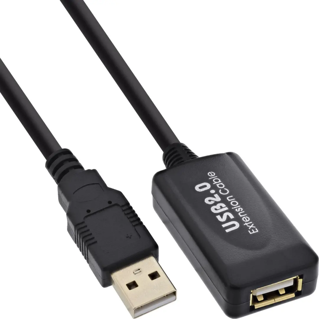 InLine USB2.0 Verlengkabel 5m - 0,5A - Zwart